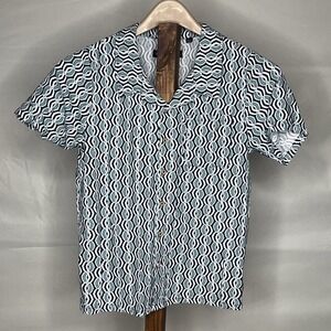 Ben Sherman Boys Short Sleeve Geometric Button Up Shirt Size Large 14-16